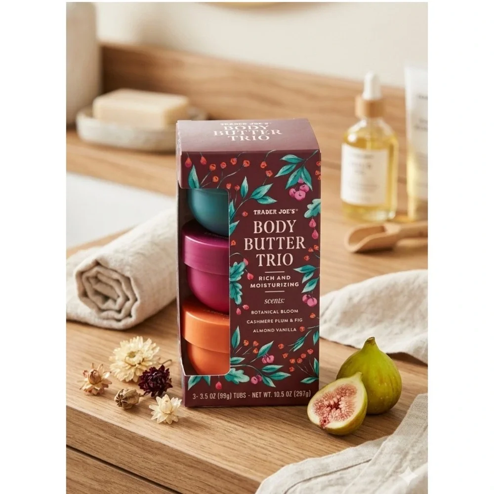 Trader Joe's Body Butter Trio Cashmere Plum Fig Almond 10.5oz